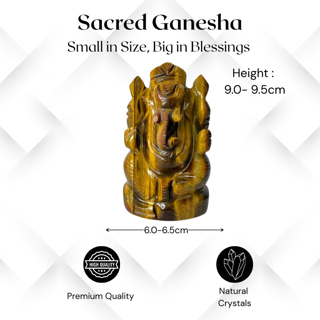 Tiger Eye Ganesha - AEORA ROCKS INDIA -Healing Crystals superstore