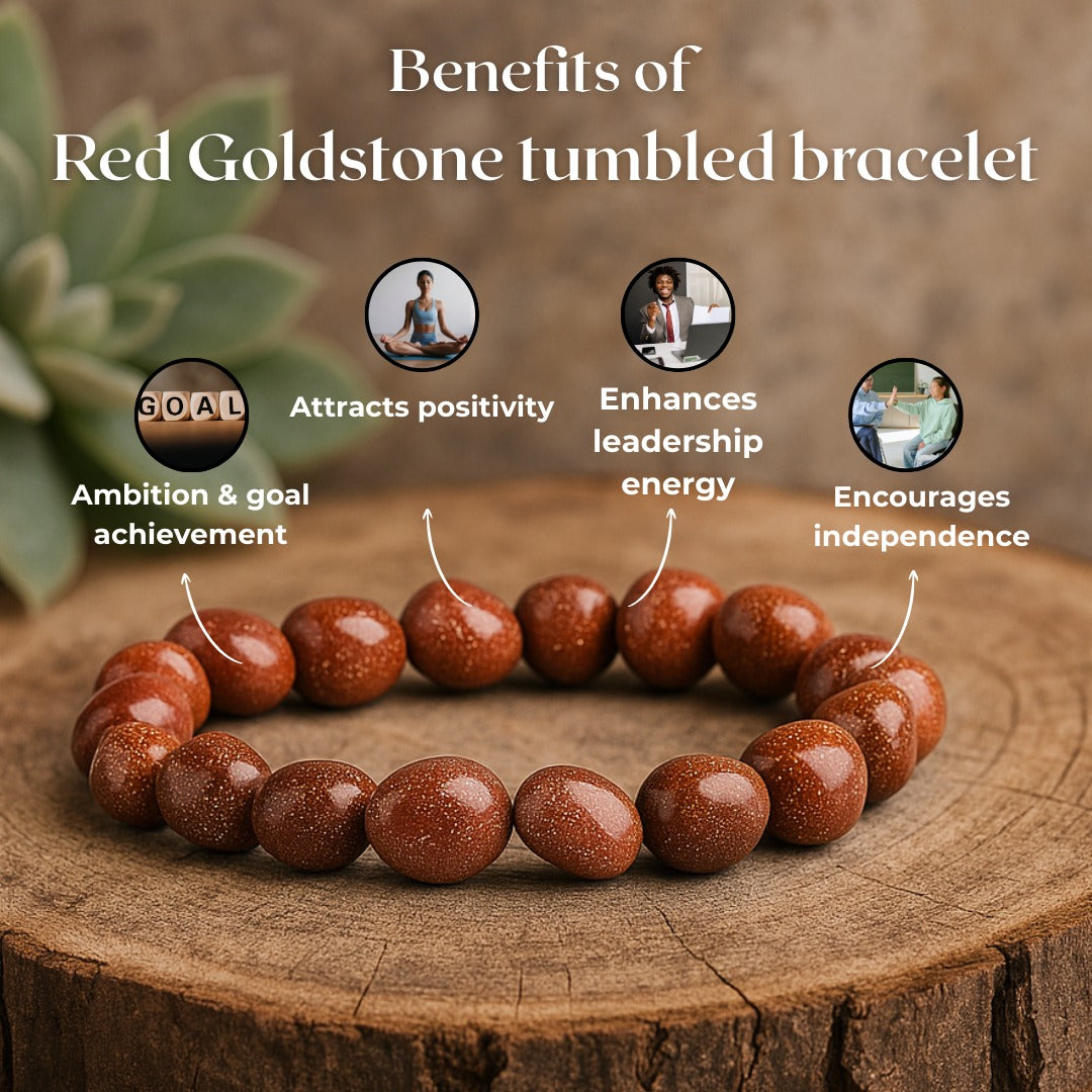 Red Goldstone Tumbled Bracelet in India - Aeora Rocks