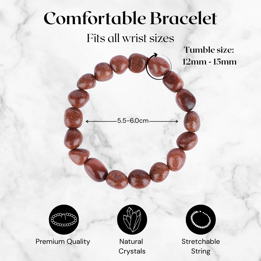 Red Goldstone Tumbled Bracelet in India - Aeora Rocks