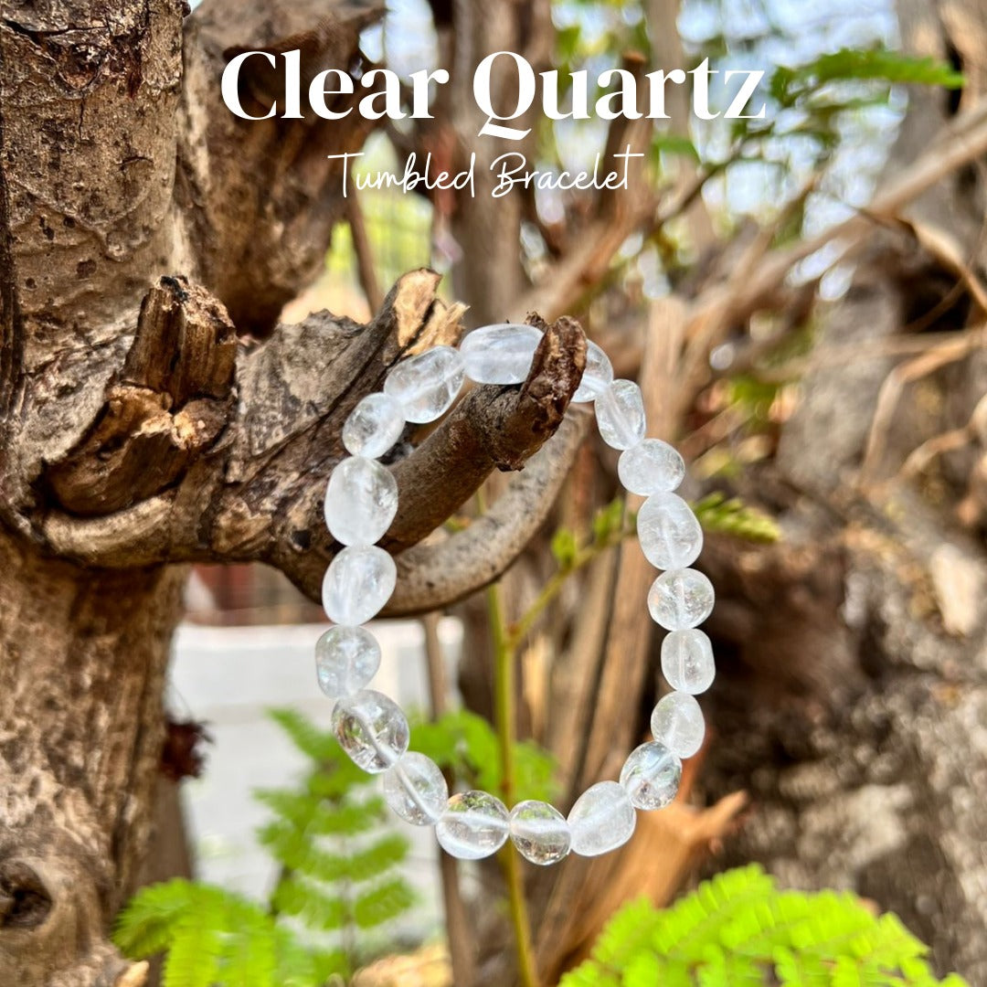Clear Quartz tumbled Bracelet in India - Aeora Rocks