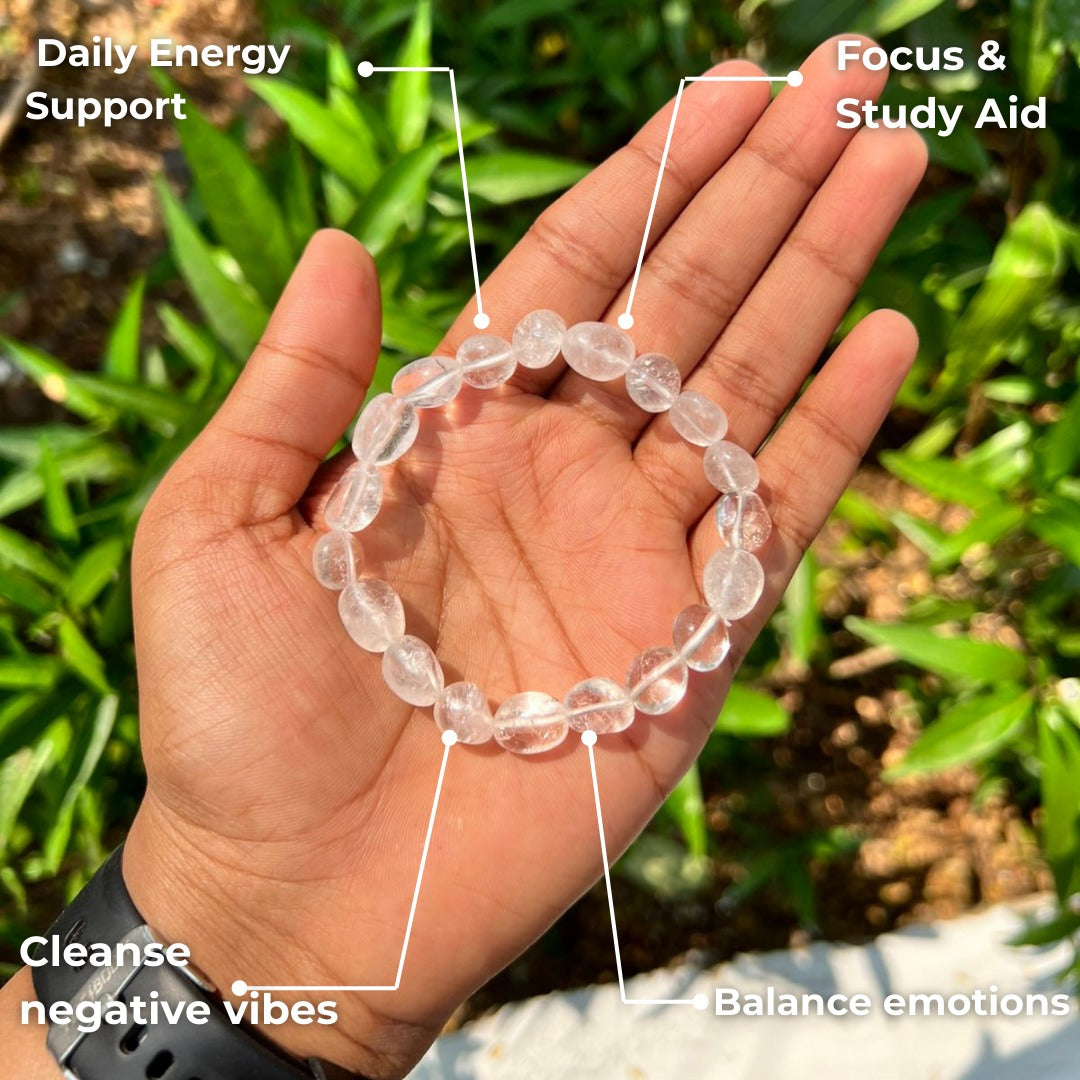 Clear Quartz tumbled Bracelet in India - Aeora Rocks