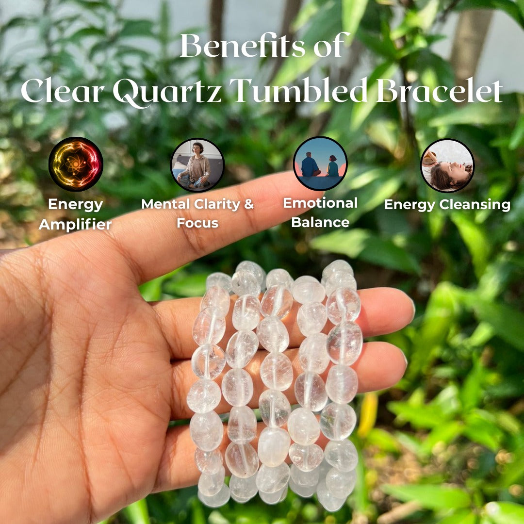 Clear Quartz tumbled Bracelet in India - Aeora Rocks - AEORA ROCKS INDIA -Healing Crystals superstore