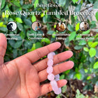 Rose Quartz Tumble Bracelet – Natural Love & Heart Healing Crystal Bracelet - AEORA ROCKS INDIA -Healing Crystals superstore