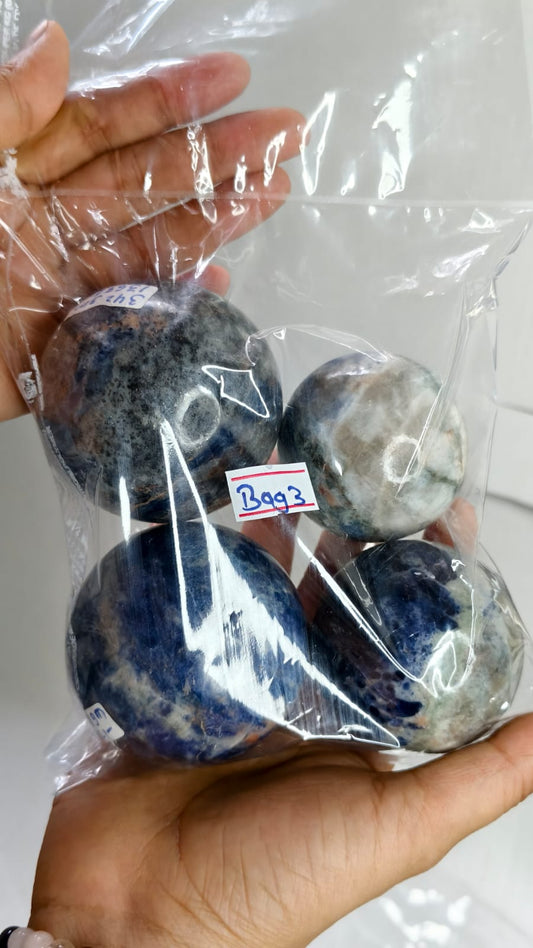 SODALITE SPHERE BAG 3 - 1 KG, 4 PCS