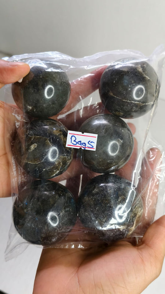 LABRADORITE SPHERE BAG 5 - 1 KG, 6 PCS