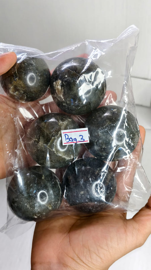LABRADORITE SPHERE BAG 3 - 1 KG, 6 PCS