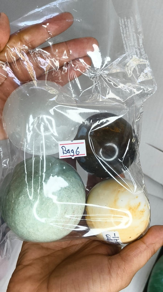 MIX STONE SPHERE BAG 6 - 1 KG, 4 PCS