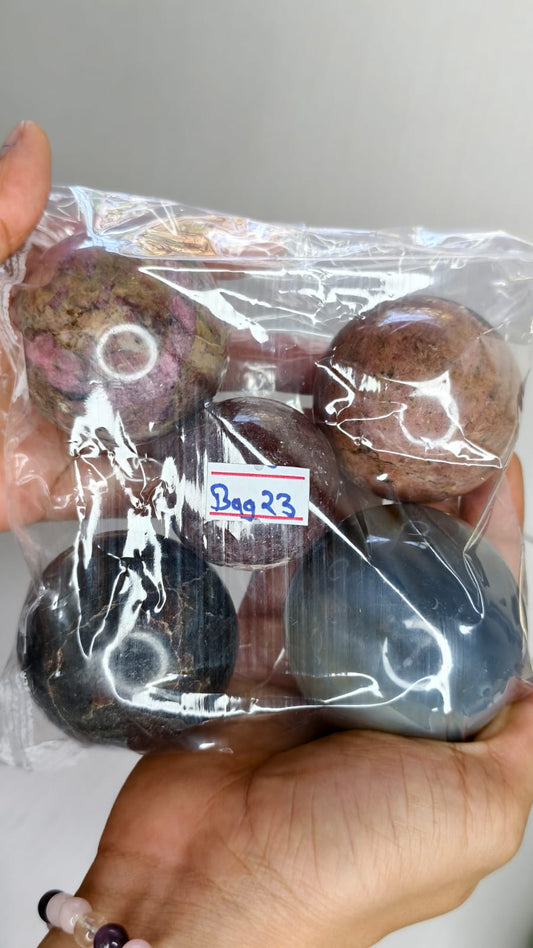 MIX STONE SPHERE BAG 23 - 1 KG, 5 PCS