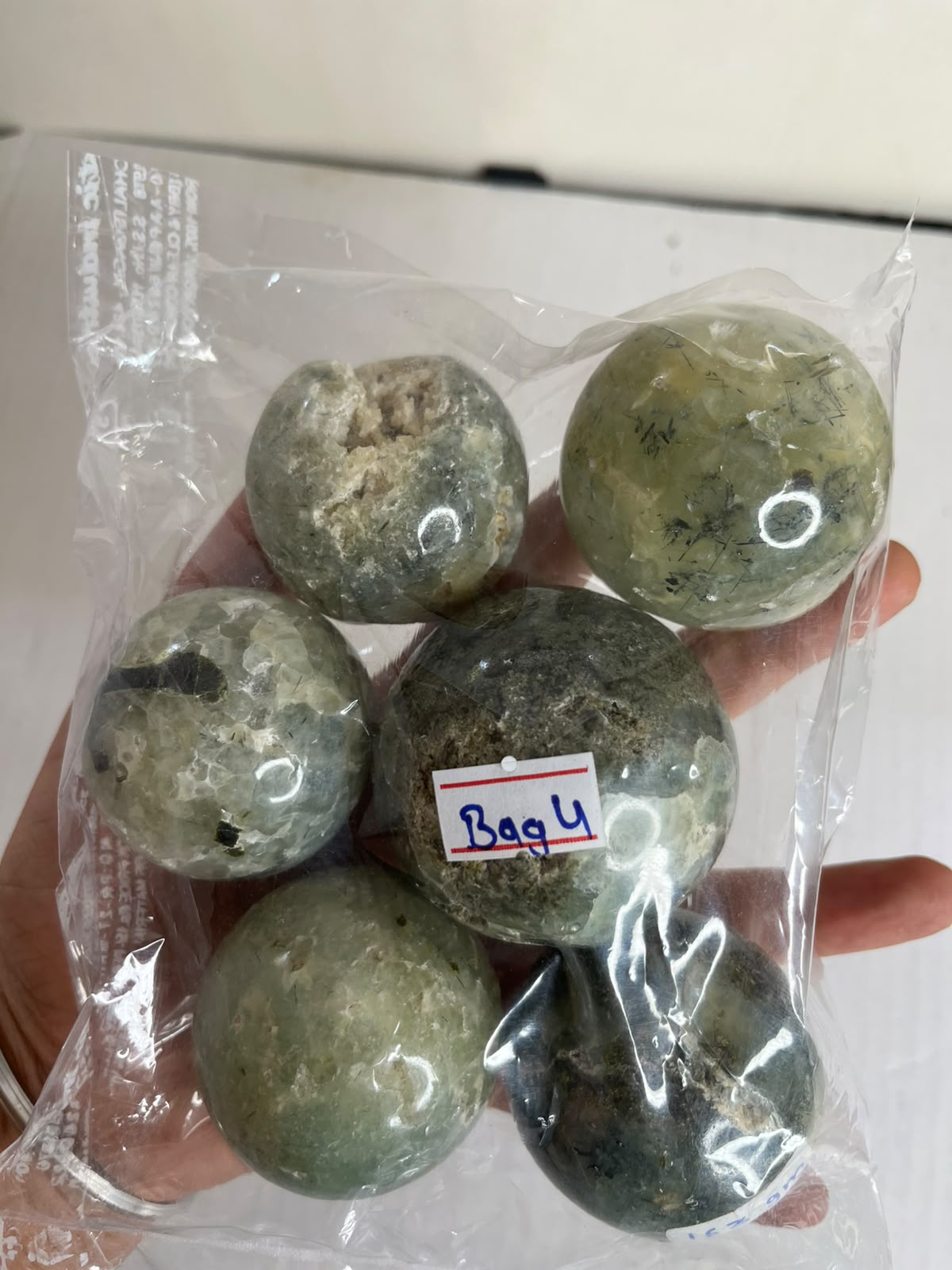PREHNITE SPHERE BAG 4 - 1KG, 6 PCS