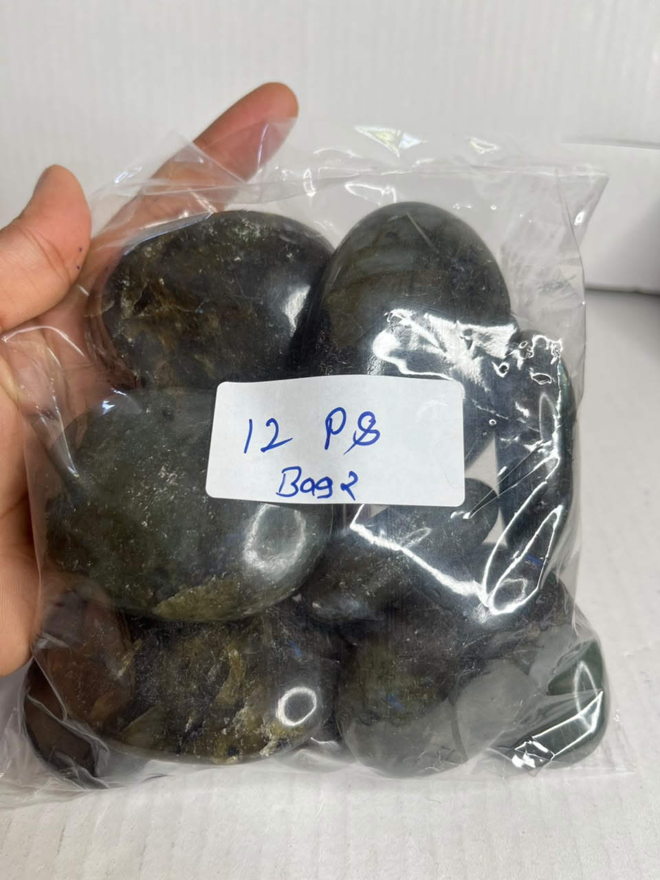 LABRADORITE PALMSTONES BAG 2 - 1 KG, 12 PCS - AEORA ROCKS INDIA -Healing Crystals superstore