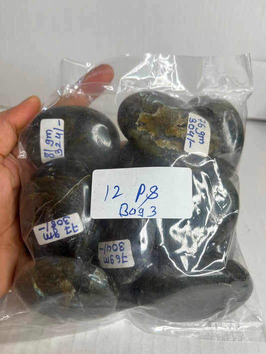 LABRADORITE PALMSTONES BAG 3 - 1 KG, 12 PCS - AEORA ROCKS INDIA -Healing Crystals superstore