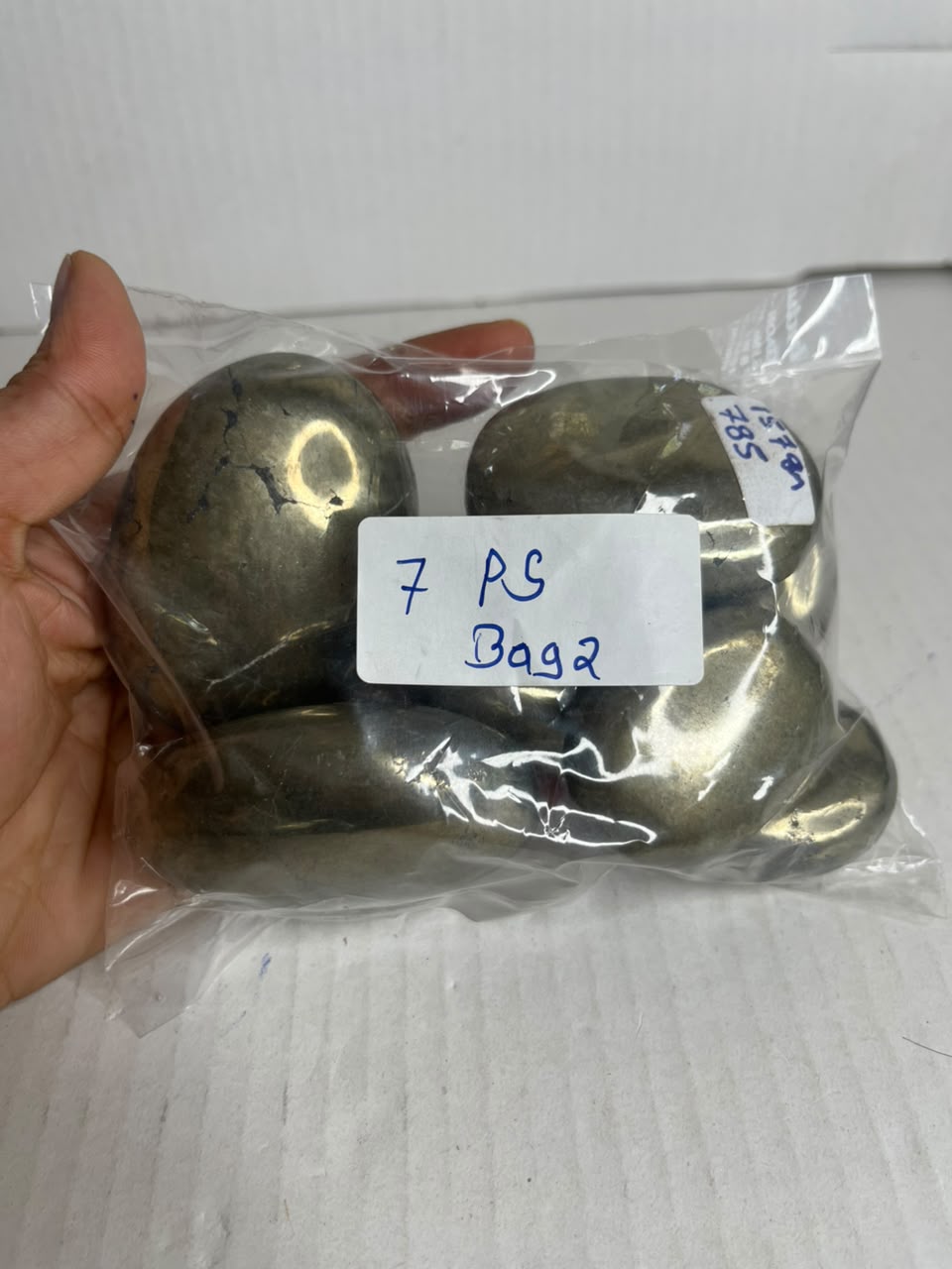 PYRITE  PALMSTONES BAG 2 - 1 KG, 7 PCS - AEORA ROCKS INDIA -Healing Crystals superstore