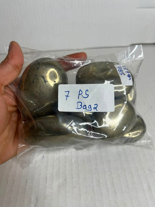 PYRITE  PALMSTONES BAG 2 - 1 KG, 7 PCS - AEORA ROCKS INDIA -Healing Crystals superstore