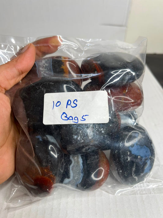 BLACK ZEBRA JASPER PALM STONE BAG 5 - 1 KG, 10 PCS