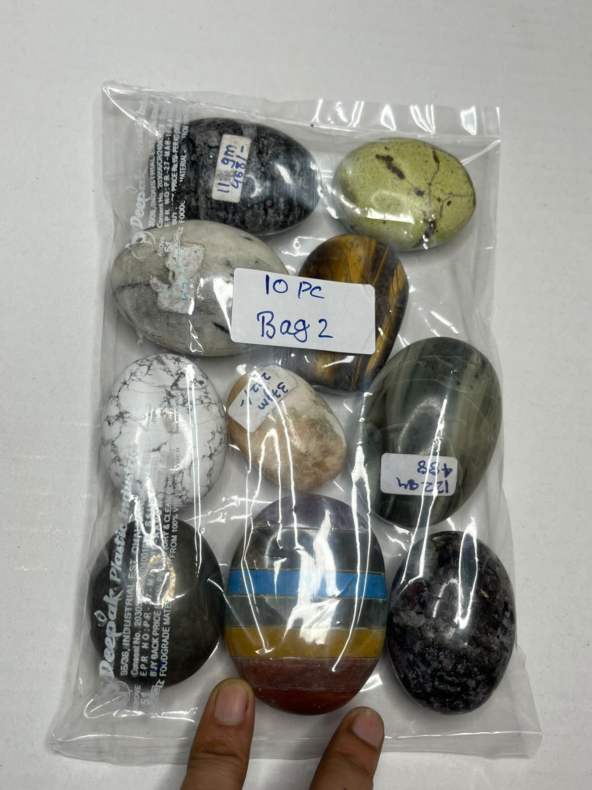MIX STONE PALMSTONES BAG 2 - 1 KG, 10 PCS - AEORA ROCKS INDIA -Healing Crystals superstore