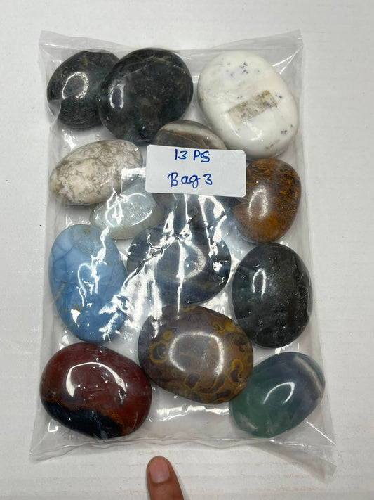 MIX STONE PALMSTONES BAG 3 - 1 KG, 13 PCS - AEORA ROCKS INDIA -Healing Crystals superstore