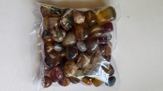 MULTI FLUORITE TUMBLE STONES - 1 KG