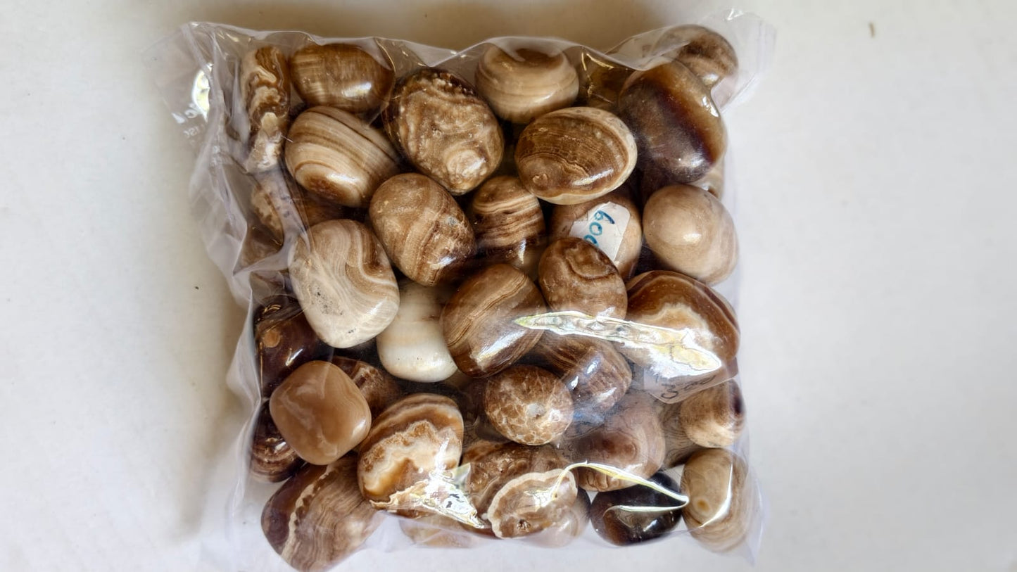 CHOCOLATE CALCITE TUMBLE STONES - 1 KG