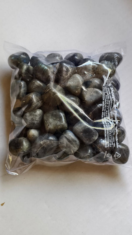 LABRADORITE TUMBLE STONES - 1 KG