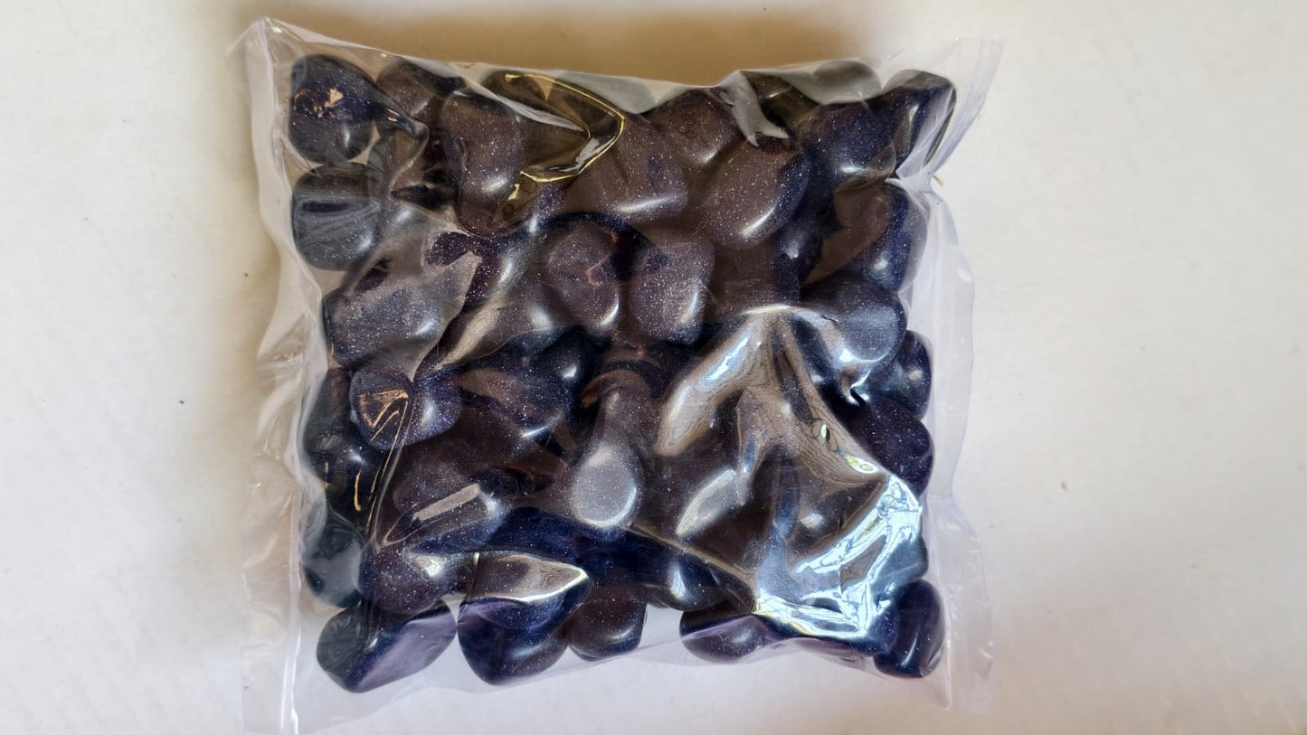 BLUE GOLDSTONE TUMBLE STONES - 1 KG