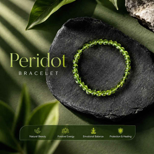 NATURAL PERIDOT 6MM BRACELET
