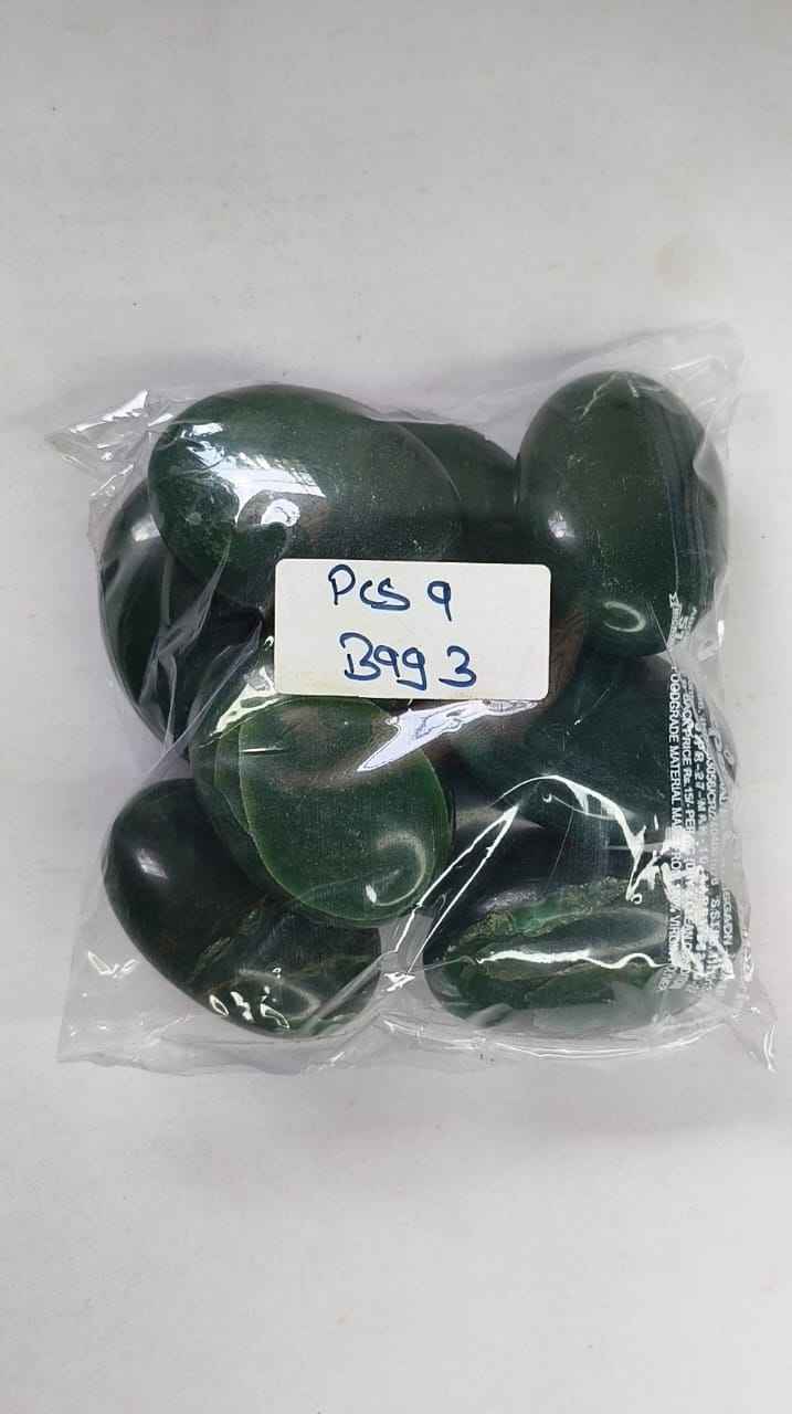 GREEN JADE PALMSTONES BAG 3 - 1 KG, 9 PCS