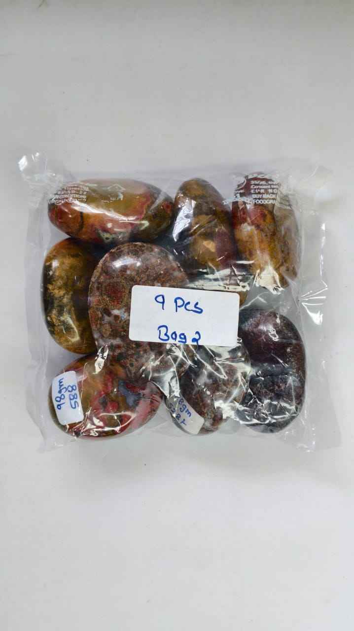 BOMBAY JASPER PALMSTONES BAG 2 - 1 KG, 9 PCS