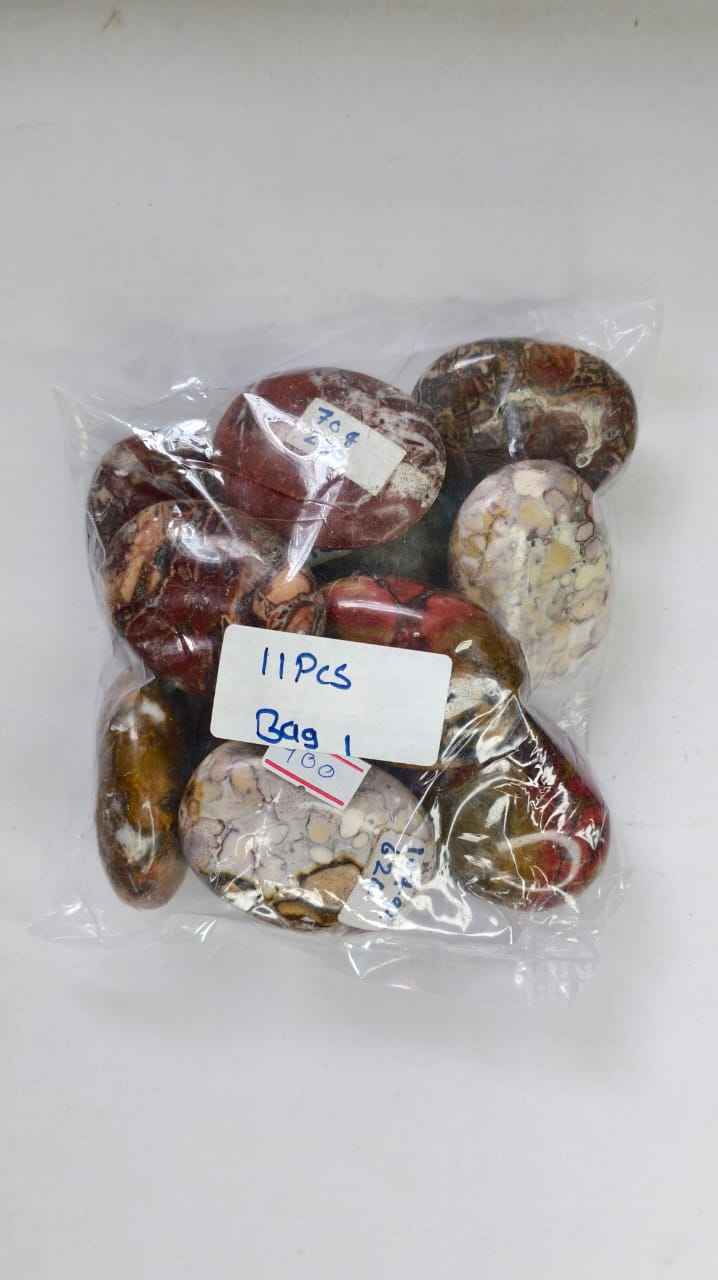 BOMBAY JASPER PALMSTONES BAG 1 - 1 KG, 11 PCS