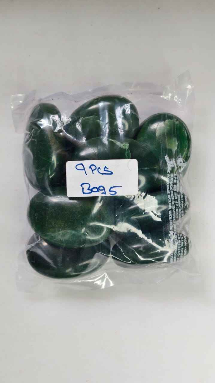 GREEN JADE PALMSTONES BAG 5 - 1 KG, 9 PCS