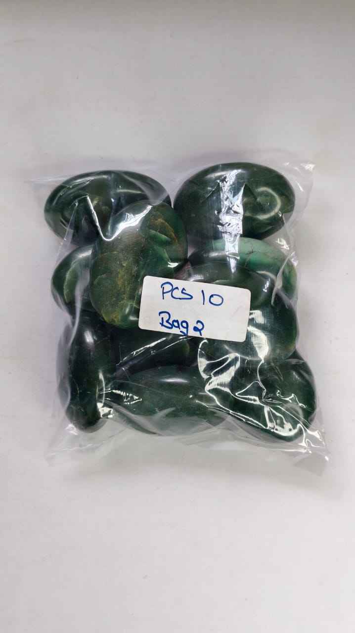 GREEN JADE PALMSTONES BAG 2 - 1 KG, 10 PCS