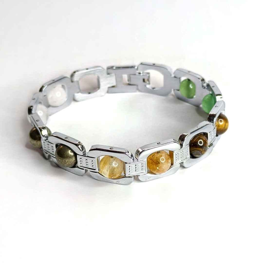 Aeora Rocks Metal Dhan Yog Bracelet – Natural Crystal Bracelet for Wealth, Prosperity & Positive Energy
