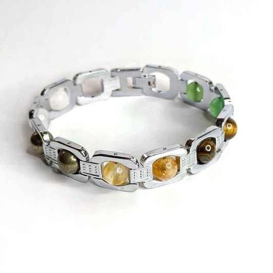 Aeora Rocks Metal Dhan Yog Bracelet – Natural Crystal Bracelet for Wealth, Prosperity & Positive Energy