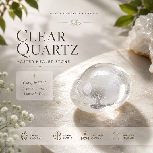 Aeora Rocks Natural Clear Quartz Tumble Stone – Master Healer Crystal for Clarity, Energy Cleansing, Reiki, Meditation & Chakra Healing