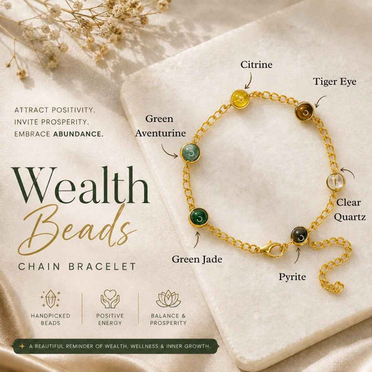 Aeora Rocks Wealth Beads Chain Bracelet | Prosperity Crystal Bracelet