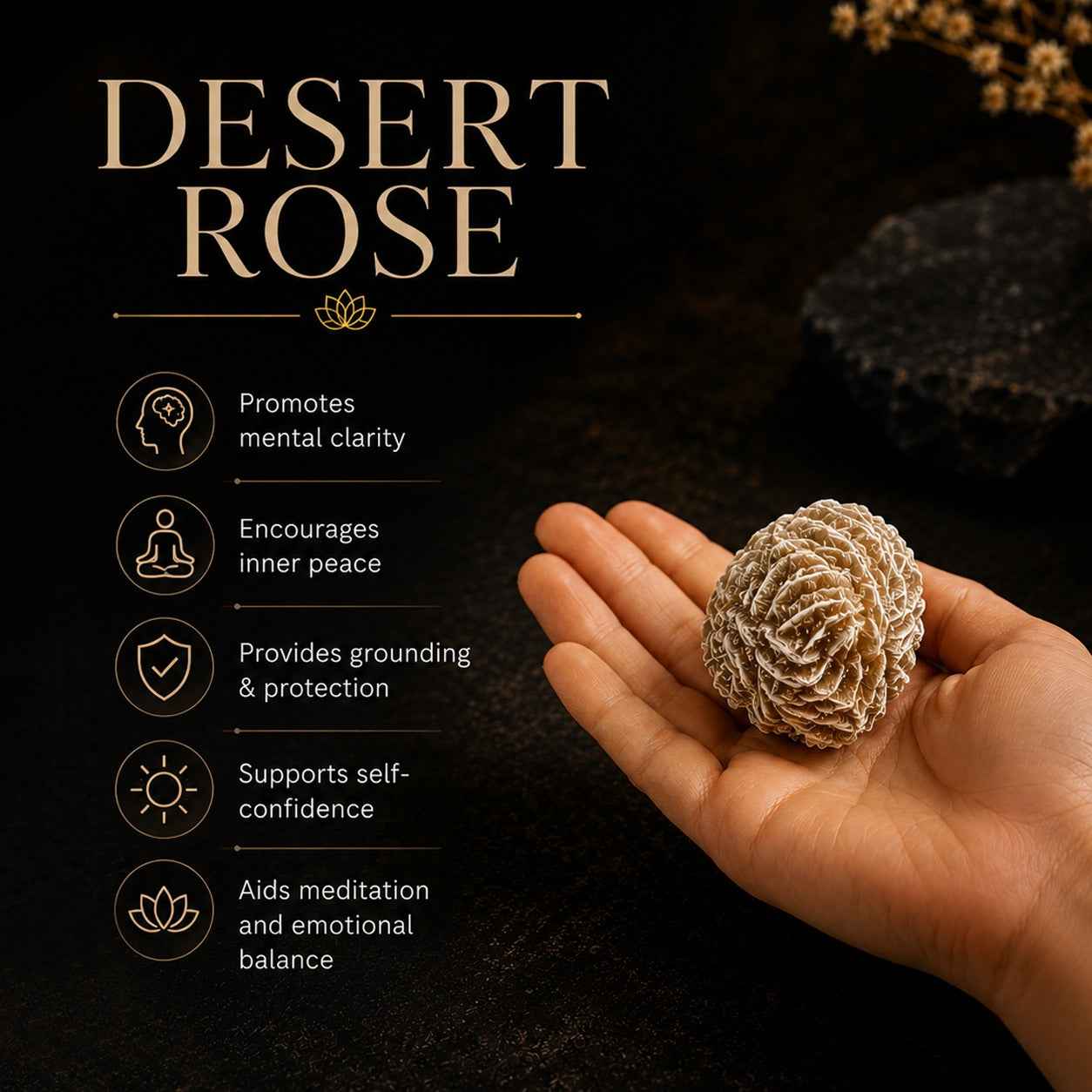 Aeora Rocks Natural Desert Rose Crystal – A Symbol of Clarity, Grounding & Inner Peace