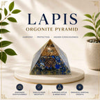 Aeora Rocks Lapis Lazuli Orgonite Pyramid – Energy Generator for Protection, Meditation, Spiritual Healing, Chakra Balancing, Reiki & Home Décor