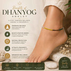 Aeora Rocks Dhanyog Crystal Anklet for Women – Handmade Gemstone Anklet with Citrine, Green Aventurine, Tiger Eye, Pyrite & Clear Quartz | Adjustable Prosperity, Balance & Positive Energy Anklet