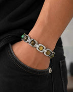 Aeora Rocks Rajyog Panchdhatu Bracelet | Green Aventurine, Citrine, White Quartz & Tiger Eye | Crystal Bracelet for Prosperity, Confidence & Balance