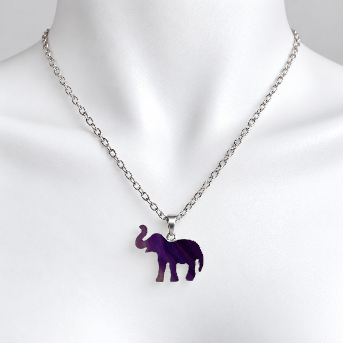 Elephant Agate Pendant Necklace – Natural Stone Elephant Charm | Aeora Rocks