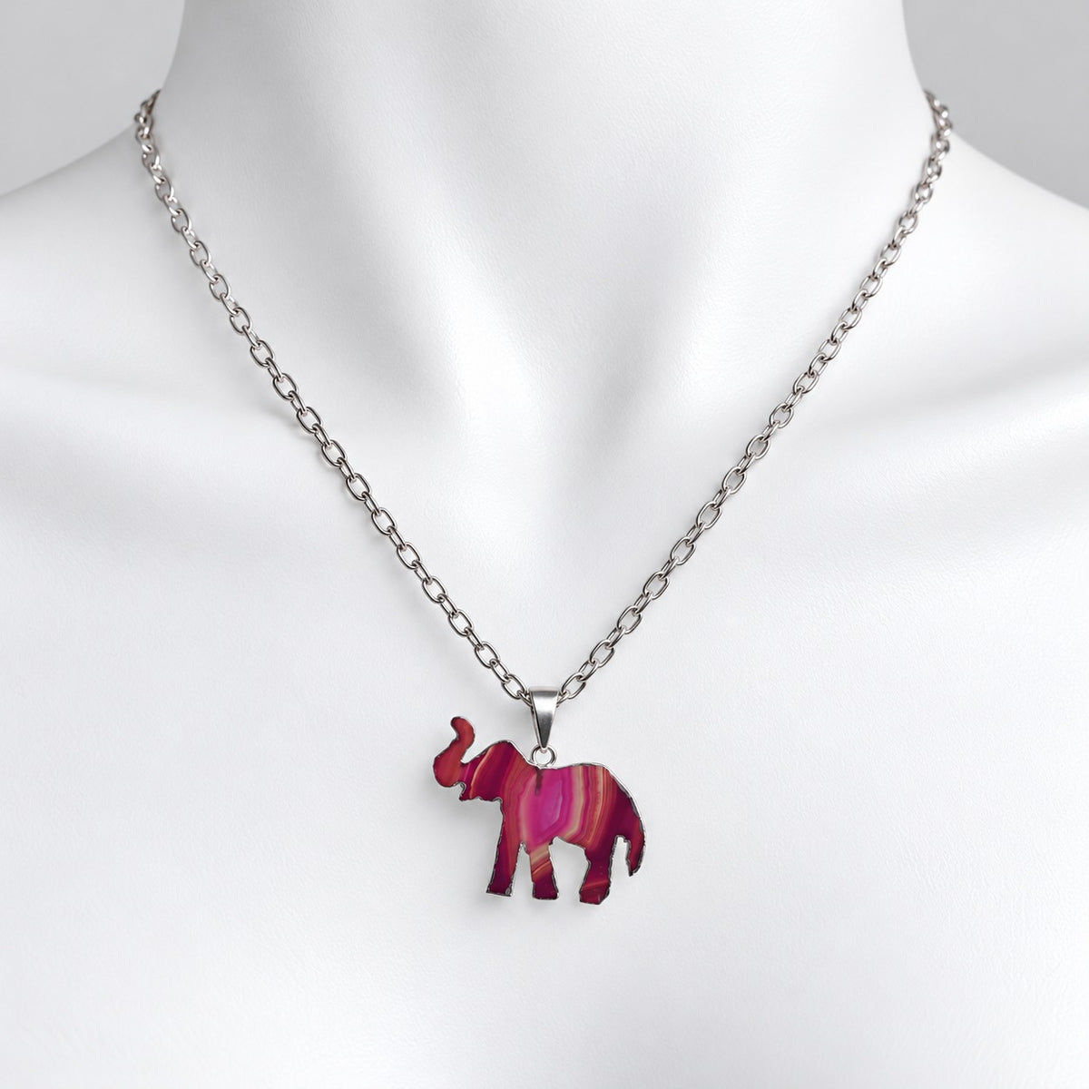 Elephant Agate Pendant Necklace – Natural Stone Elephant Charm | Aeora Rocks