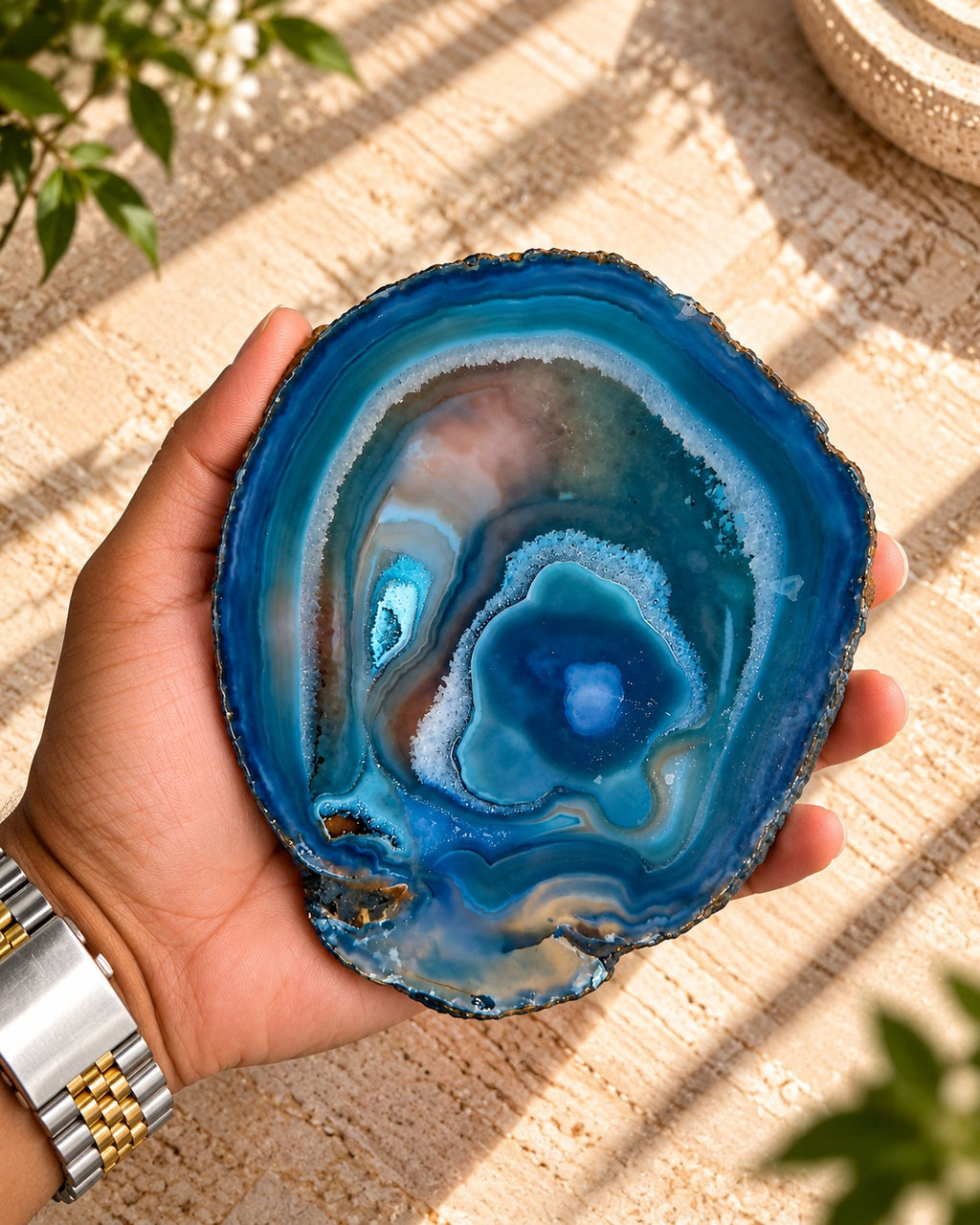 Agate Slice Natural Stone for Home Decor | Aeora Rocks