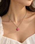 Rhodonite Heart Pendant – Pink Gemstone Jewellery | Aeora Rocks