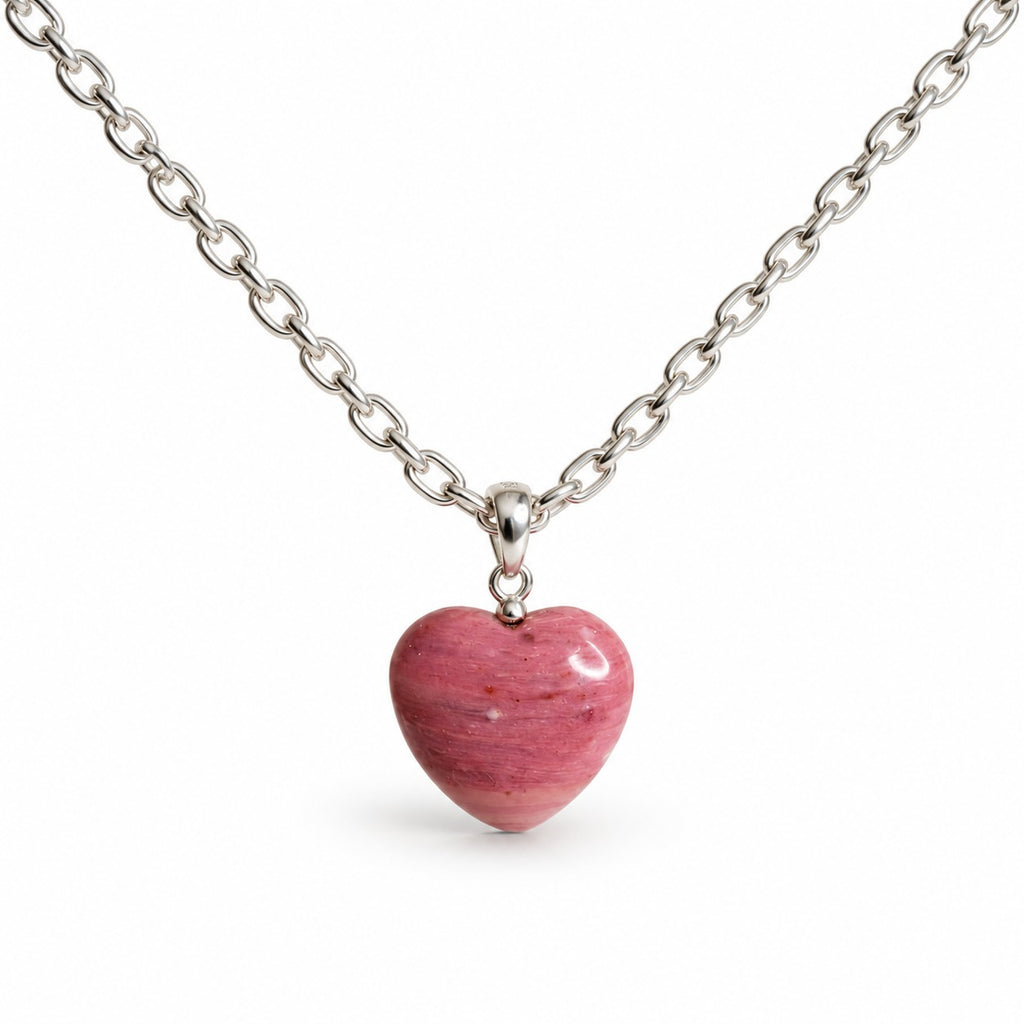 Rhodonite Heart Pendant – Pink Gemstone Jewellery | Aeora Rocks