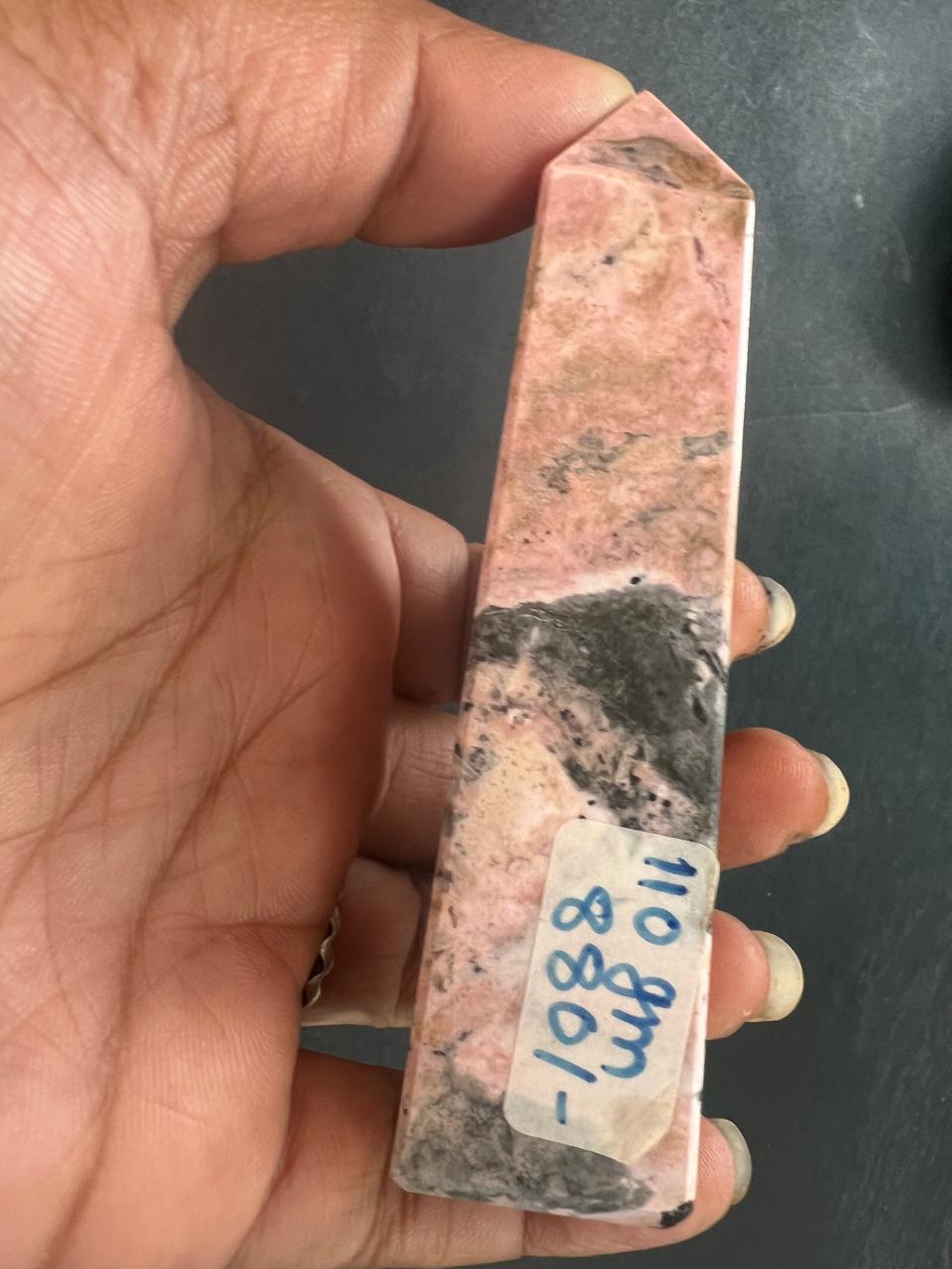 Rhodonite Tower 110g - AEORA ROCKS INDIA -Healing Crystals superstore