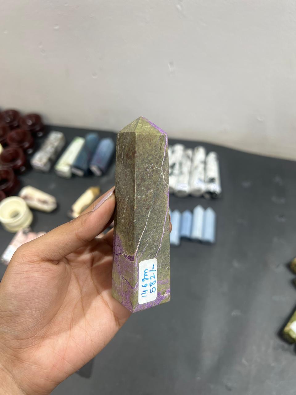 Stichtite Tower 146g - AEORA ROCKS INDIA -Healing Crystals superstore