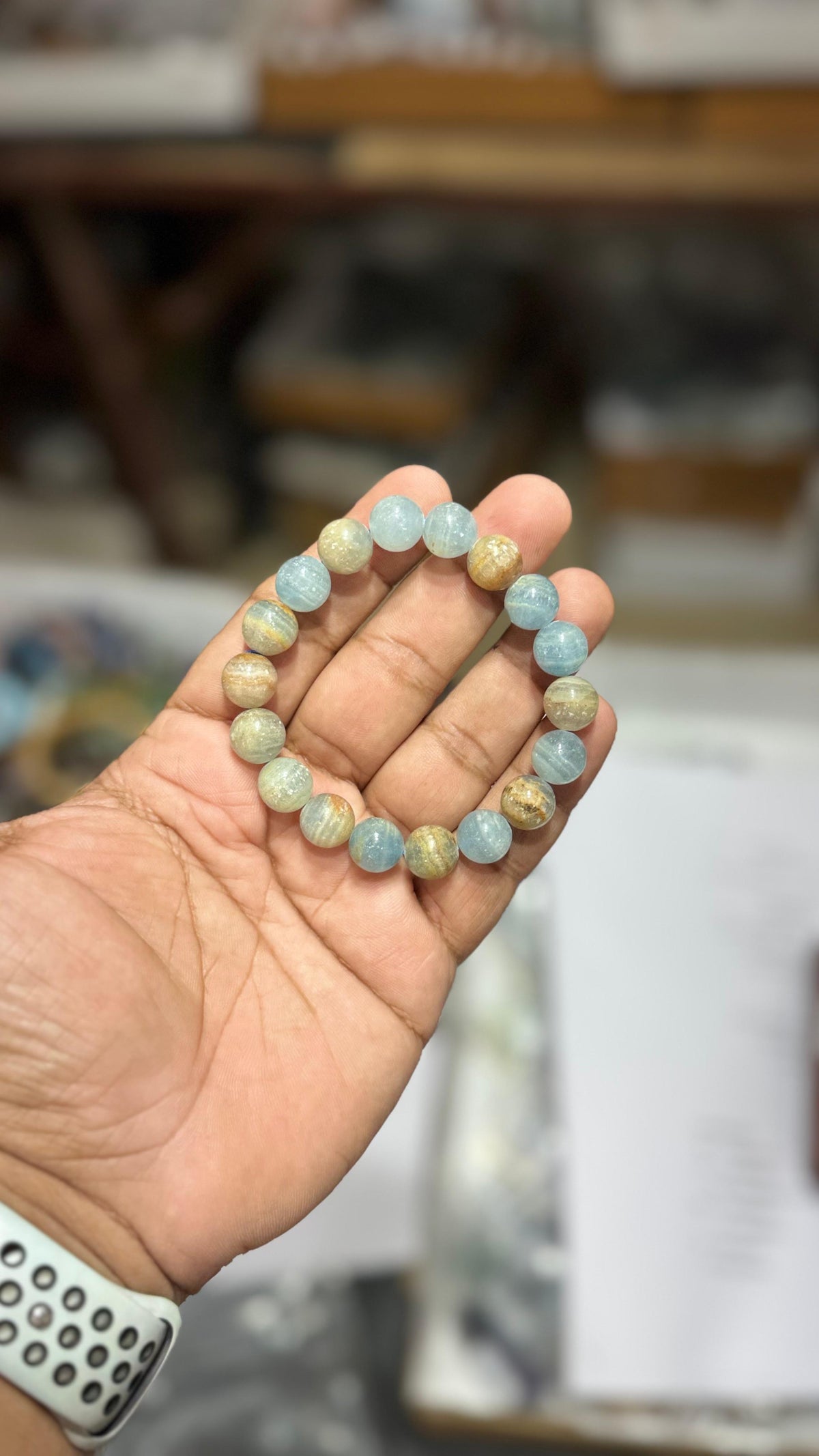 Blue Celesite Bracelet - AEORA ROCKS INDIA -Healing Crystals superstore