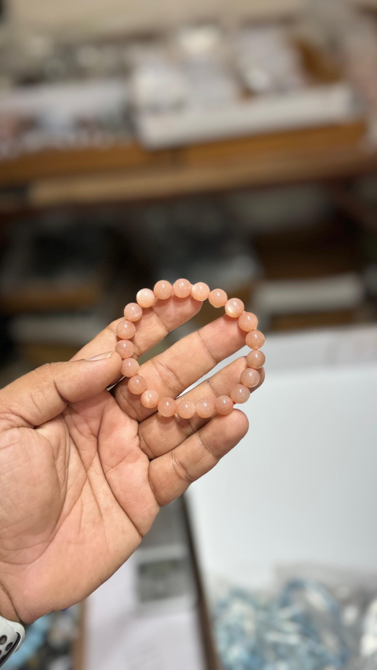 Peach Moonstone Bracelet - AEORA ROCKS INDIA -Healing Crystals superstore