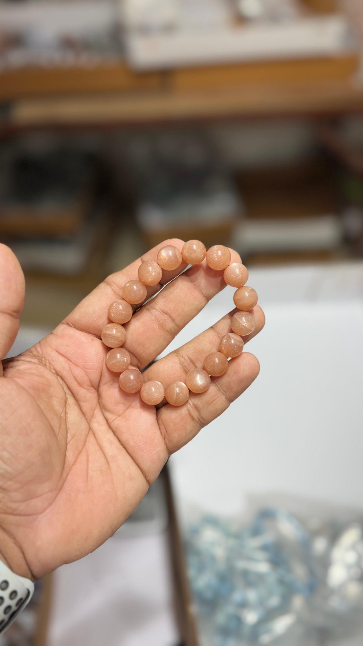 Peach Moonstone Bracelet - AEORA ROCKS INDIA -Healing Crystals superstore