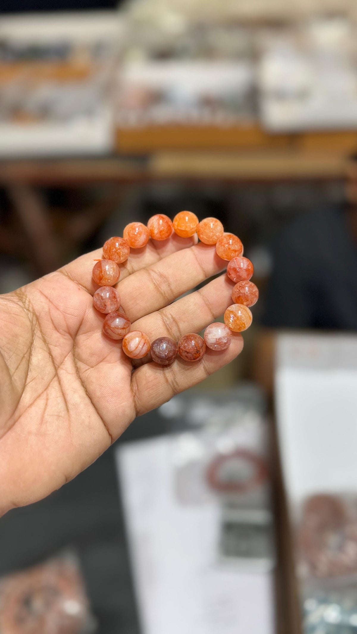 Fire Agate Bracelet - AEORA ROCKS INDIA -Healing Crystals superstore
