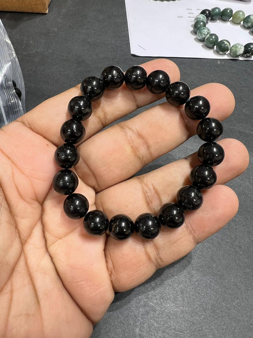 Black Tourmaline Bead Bracelet 30% off - AEORA ROCKS INDIA -Healing Crystals superstore